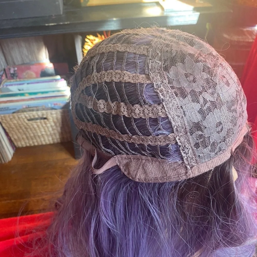 Multi purple wig with roots